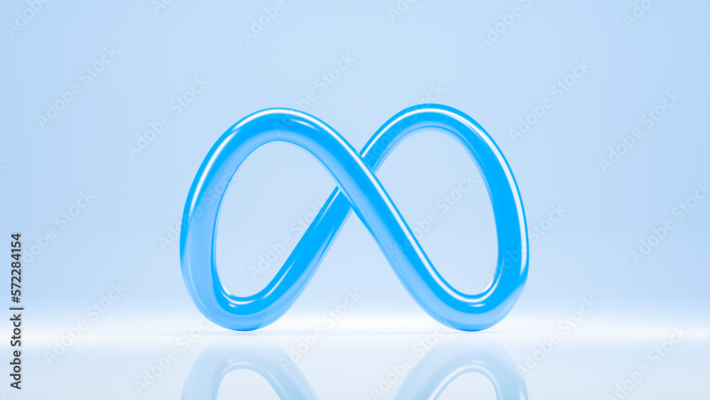 3D rendering of glossy meta logo illustration